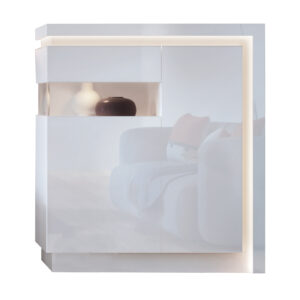 Highboard mit Beleuchtung weiß Hochglanz 108 cm - LYON