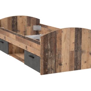 Jugendbett 90 x 200 cm Old Wood - grau - WINNIE