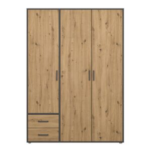 Kleiderschrank Artisan Eiche - grau - 140 cm - rauch - VOYAGER