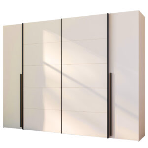 Kleiderschrank beige - 270 cm - Schwebetüren - NARAGO
