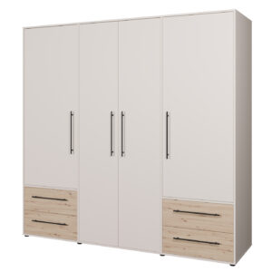 Kleiderschrank beige Artisan Eiche - 206 cm - 4 Türen - MOKKARIS