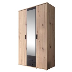 Kleiderschrank mit Spiegel - Artisan Eiche - anthrazit - 120 cm - CHICAGO
