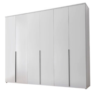 Kleiderschrank weiß - 270 cm - Kleiderschrank 6-türig - KEVO