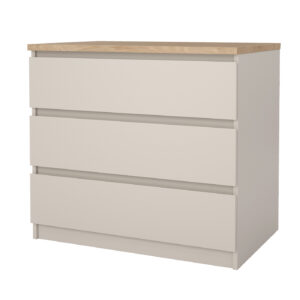 Kommode mit 3 Schubladen beige - Jackson Hickory 77 cm - NAIA