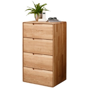 Kommode mit 4 Schubladen Wildeiche massiv 51 x 40 cm - LUCAS
