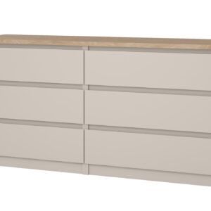 Kommode mit 6 Schubladen beige - Jackson Hickory 154 cm - NAIA