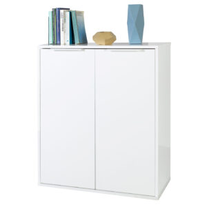 Kommode weiß hochglanz 72 x 88 cm - 2-türig - ESPRESSO