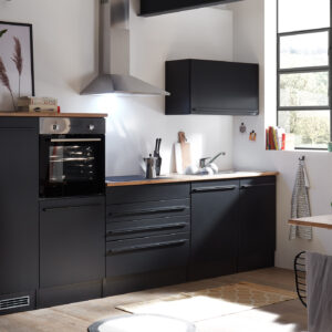 Küchenzeile 320 cm - schwarz matt - inkl. Elektrogeräte - JAZZ