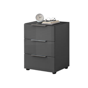 Nachttisch anthrazit - Glasfront - 45 x 40 cm - SANTORIN