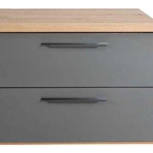 Nachttisch grau hochglanz 60 x 44 cm mit 2 Schubladen - SPOSAMI