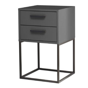 Nachttisch mit Schubladen graphit 40 x 39 cm - SUNA