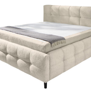 Polsterbett 180 x 200 cm Stoffbezug beige - LUCY