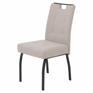 Polsterstuhl beige Metallgestell Microfaser Webstoff - LAILA