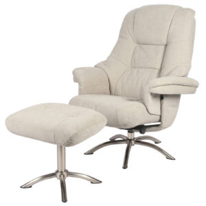 Relaxsessel mit Hocker grau Webstoff - MONTELLLANO