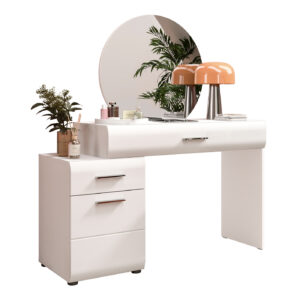 Schminktisch weiß hochglanz 120 cm mit Spiegel - ICE