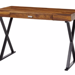 Schreibtisch 120 cm Sheesham massiv - Schublade - SOLVIG