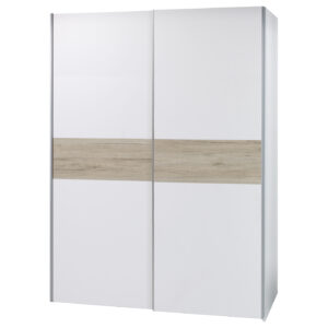 Schwebetürenschrank San Remo Eiche - weiß 170 cm - TIME