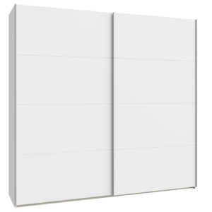 Schwebetürenschrank weiß 220 cm 2-türig - SCHACH MATT