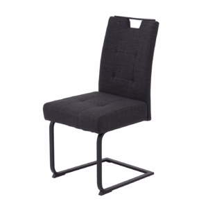 Schwingstuhl für Esszimmer anthrazit Microfaser Webstoff - WIEN