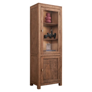 Vitrine Mango massiv gebeizt - montiert Breite 65 cm - NATURE