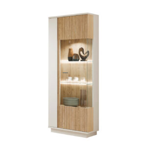 Vitrine mit Glastür beige - Eiche - Breite 62 cm - MOSANO