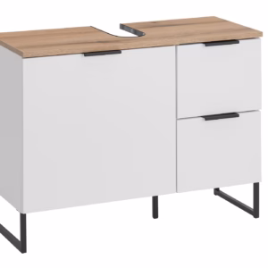 Waschbeckenunterschrank weiß Eiche 80 cm - DALIA