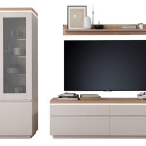 Wohnwand Evoke Eiche 278 cm - LED-Beleuchtung - REMOLINO