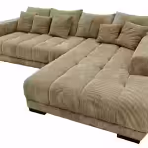 Ecksofa Cord grün 300 x 215 cm - OT rechts - ARTEMIS